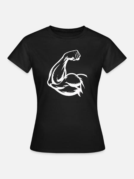 Bizeps Silhouette - Frauen T-Shirt - Schwarz