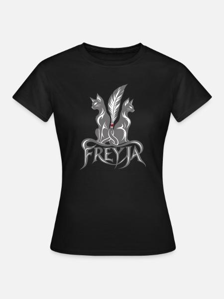 Freyja mit Katzen | Noventra - Frauen T-Shirt - Schwarz