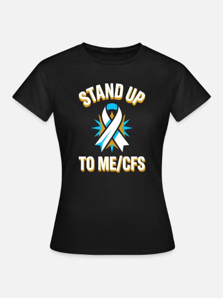 Stand Up To ME/CFS Schleife - Frauen T-Shirt - Schwarz