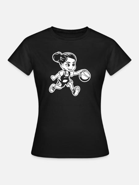Lustiges Basketball Mädchen - Frauen T-Shirt - Schwarz
