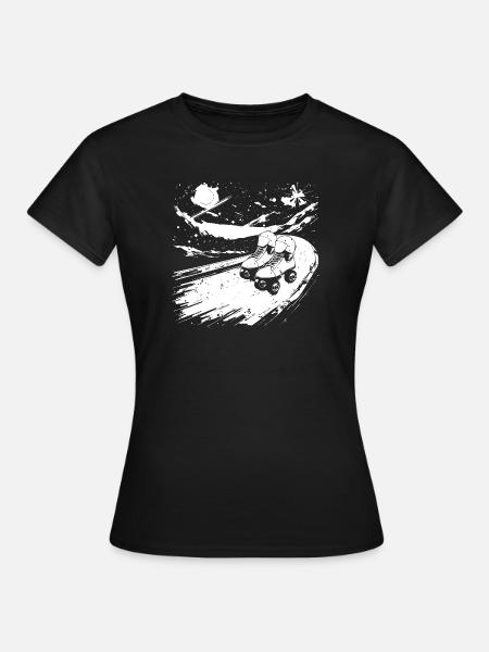 Rollschuhlaufen Skizze - Frauen T-Shirt - Schwarz