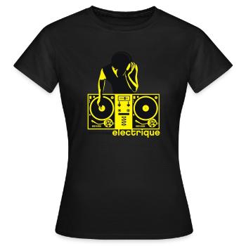 discotheque electrique - T-shirt Femme - noir - Devant - AI Model Female 172 dark (172cm)