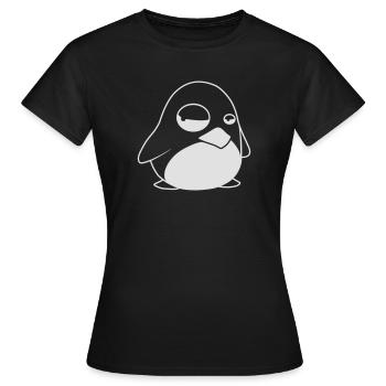 TUX Penguin, LINUX - T-shirt Femme - noir - Devant - AI Model Female 172 dark (172cm)