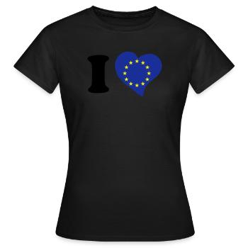 I love EU - Women's T-Shirt - black - Front - AI Model Female 172 dark (172cm)