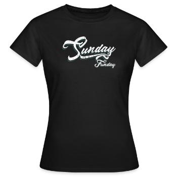 Sunday Funday Script Neon - Women's T-Shirt - black - Front - AI Model Female 172 dark (172cm)