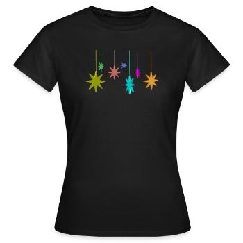 étoile de Noël - T-shirt Femme - noir - Devant - AI Model Female 172 dark (172cm)