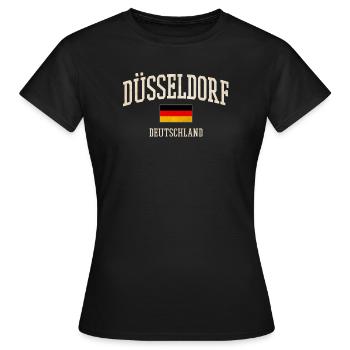 Dusseldorf Flag Vintage - Women's T-Shirt - black - Front - AI Model Female 172 dark (172cm)