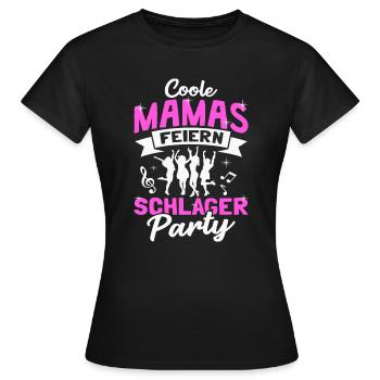 Schlager Party Mama Schlager Musik - Frauen T-Shirt - Schwarz - Vorne - AI Model Female 172 dark (172cm)