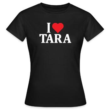 t-shirt J’aime Tara t-shirt idée cadeau - T-shirt Femme - noir - Devant - AI Model Female 172 dark (172cm)