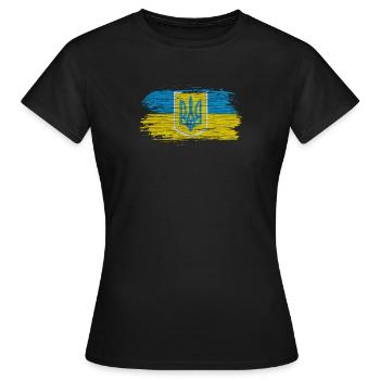 Drapeaux ukraine design avec les couleurs nationales - T-shirt Femme - noir - Devant - AI Model Female 172 dark (172cm)