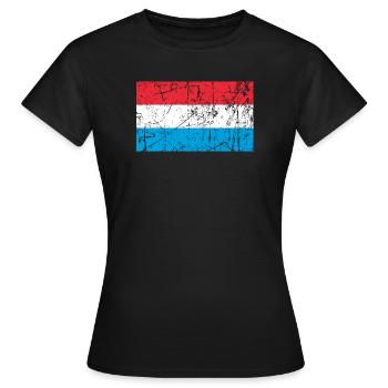 Luxemburg Luxemburg Luxemburg Fahne Flagge - Frauen T-Shirt - Schwarz - Vorne - AI Model Female 172 dark (172cm)