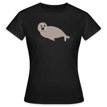 phoques phoques phoques animaux - T-shirt Femme - noir - Devant - AI Model Female 172 dark (172cm)