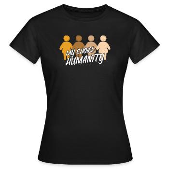 Liberté Amour Paix Déclaration - T-shirt Femme - noir - Devant - AI Model Female 172 dark (172cm)