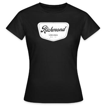 Emblème en écriture Richmond, Virginie - T-shirt Femme - noir - Devant - AI Model Female 172 dark (172cm)