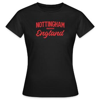 Nottingham England Script - Frauen T-Shirt - Schwarz - Vorne - AI Model Female 172 dark (172cm)