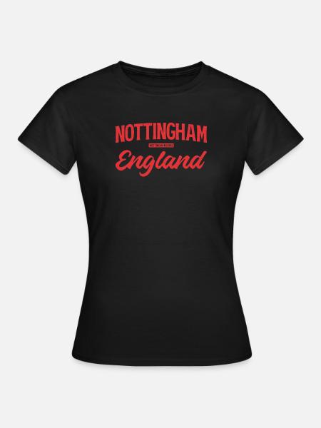 Nottingham England Script - Frauen T-Shirt - Schwarz