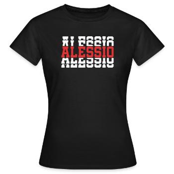 Alessio T-Shirt T-Shirt gestapelter Text Geschenkidee - Frauen T-Shirt - Schwarz - Vorne - AI Model Female 172 dark (172cm)