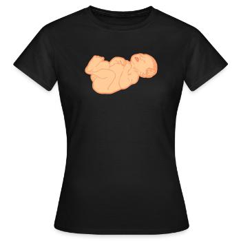 Newborn baby, fair skin tone - Women's T-Shirt - black - Front - AI Model Female 172 dark (172cm)