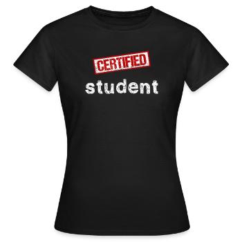 Student - Women's T-Shirt - black - Front - AI Model Female 172 dark (172cm)