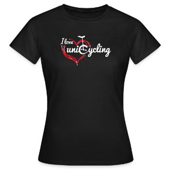 Unicycle | Descendance freestyle en monocycle - T-shirt Femme - noir - Devant - AI Model Female 172 dark (172cm)