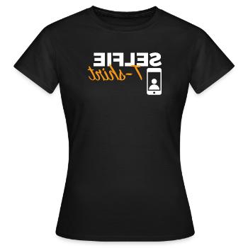 Selfie T-shirt - T-shirt Femme - noir - Devant - AI Model Female 172 dark (172cm)