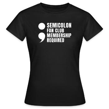 Fan Club de point-virgule Point-virgule - T-shirt Femme - noir - Devant - AI Model Female 172 dark (172cm)