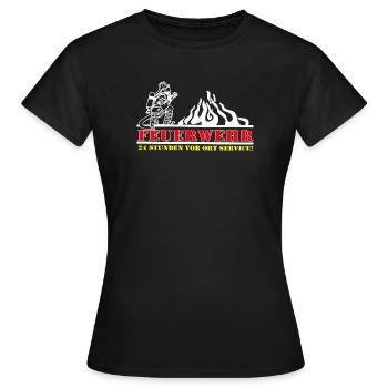 Feuerwehr 24 Stunden Vor Ort - Frauen T-Shirt - Schwarz - Vorne - AI Model Female 172 dark (172cm)