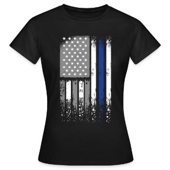 Police de police Commissaire - T-shirt Femme - noir - Devant - AI Model Female 172 dark (172cm)