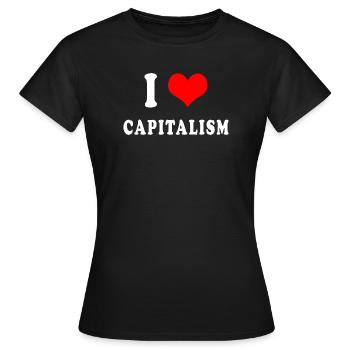 J'adore le capitalisme - T-shirt Femme - noir - Devant - AI Model Female 172 dark (172cm)