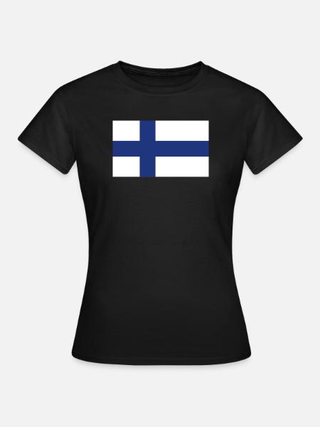 Finnland National Flagge - Frauen T-Shirt - Schwarz