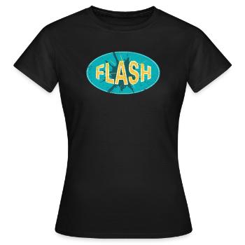 FLASH EMBLEM - Women's T-Shirt - black - Front - AI Model Female 172 dark (172cm)
