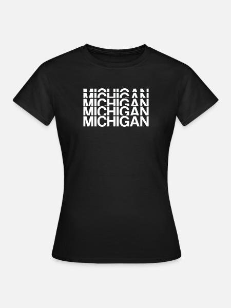 Michigan Raster Blockdesign - Frauen T-Shirt - Schwarz