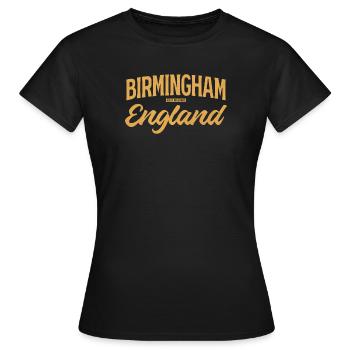Birmingham England Vintage Script - Frauen T-Shirt - Schwarz - Vorne - AI Model Female 172 dark (172cm)