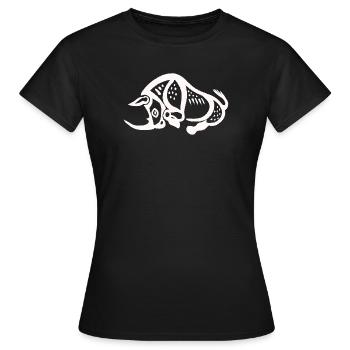 Prehistoric Rhino - White - Women's T-Shirt - black - Front - AI Model Female 172 dark (172cm)