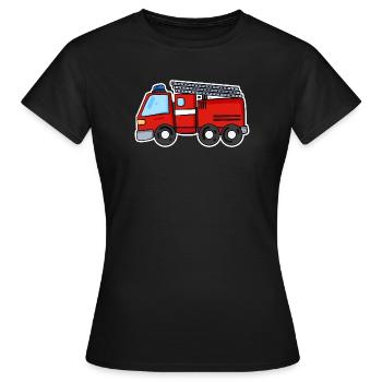 Camion de pompiers - T-shirt Femme - noir - Devant - AI Model Female 172 dark (172cm)