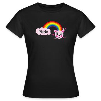Piggie mimi par Helfspawn - T-shirt Femme - noir - Devant - AI Model Female 172 dark (172cm)