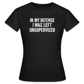 Méfait non supervisé – Drôles d’excuses - T-shirt Femme - noir - Devant - AI Model Female 172 dark (172cm)