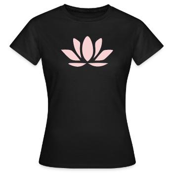 Fleurs de lotus, fleurs de lotus, yoga de la fleur en fleurs pastel - T-shirt Femme - noir - Devant - AI Model Female 172 dark (172cm)