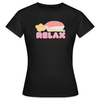 Pastell-Schlaf-Entspannungs-Illustration - Frauen T-Shirt - Schwarz - Vorne - AI Model Female 172 dark (172cm)