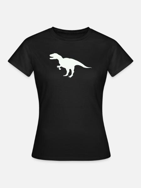 T-Rex Silhouette im Retro-Look - Frauen T-Shirt - Schwarz
