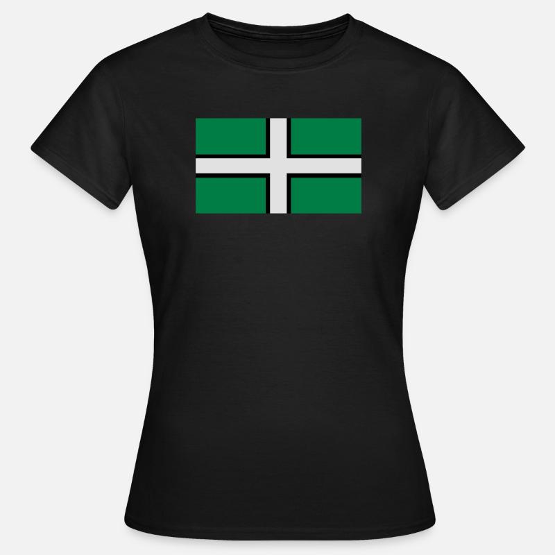 Saint Petroc's Flag - Flag of Devon - Women's T-Shirt - black