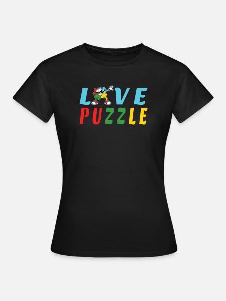Liebe Puzzle - Frauen T-Shirt - Schwarz