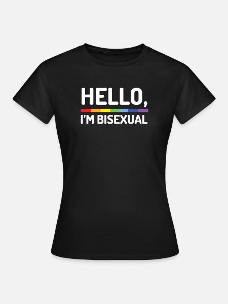 Hallo, ich bin bisexuell - Frauen T-Shirt - Schwarz