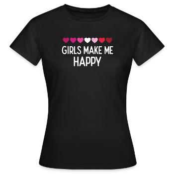 Pride Month LGBTQ - Girls Make Me Happy - Women's T-Shirt - black - Front - AI Model Female 172 dark (172cm)