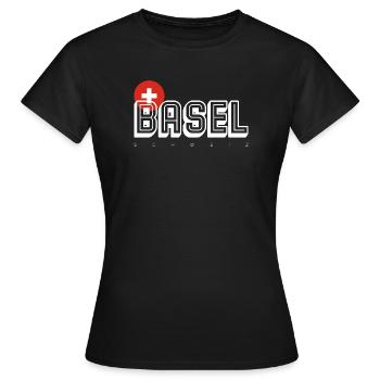 Basel - Frauen T-Shirt - Schwarz - Vorne - AI Model Female 172 dark (172cm)