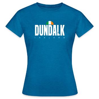 Dundalk Irish Flag Bold Text Tee - Women's T-Shirt - antique blue sapphire heather - Front - AI Model Female 172 dark (172cm)