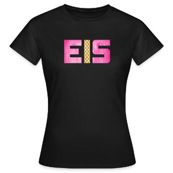 Eis Waffel Eisdiele Eiscreme Eiskrem Sommer pink - Frauen T-Shirt - Schwarz - Vorne - AI Model Female 172 dark (172cm)