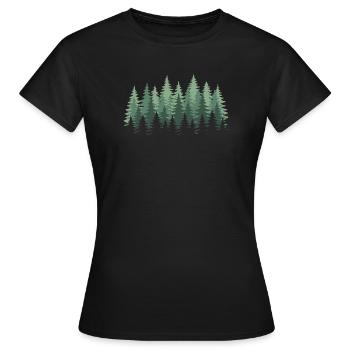 Forest Nature Trees Wilderness Nature Lovers - Women's T-Shirt - black - Front - AI Model Female 172 dark (172cm)