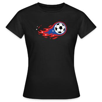 Football Soccer USA Fireball Comet Fanshirt - Frauen T-Shirt - Schwarz - Vorne - AI Model Female 172 dark (172cm)