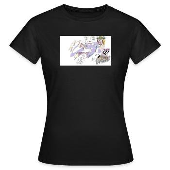 Rêvasser aux oiseaux - T-shirt Femme - noir - Devant - AI Model Female 172 dark (172cm)